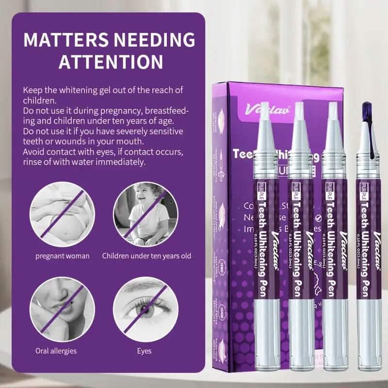 Lot de 3 : Stylo de blanchiment des dents violet au goût de menthe 3 ml/0,1 fl oz