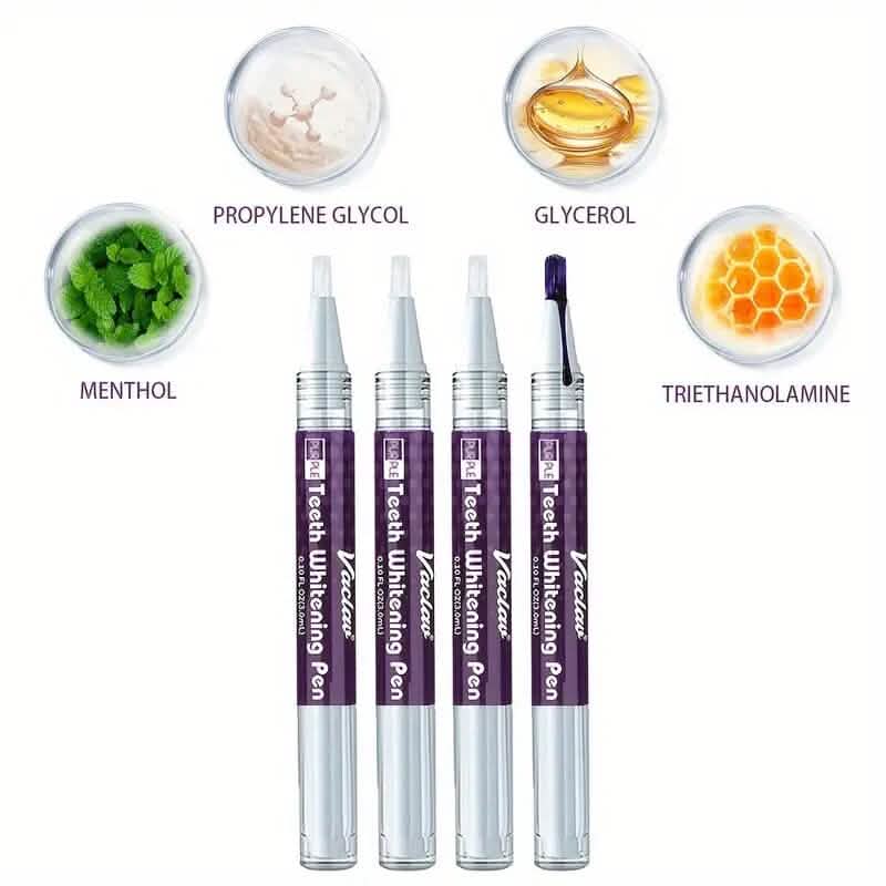 Lot de 3 : Stylo de blanchiment des dents violet au goût de menthe 3 ml/0,1 fl oz
