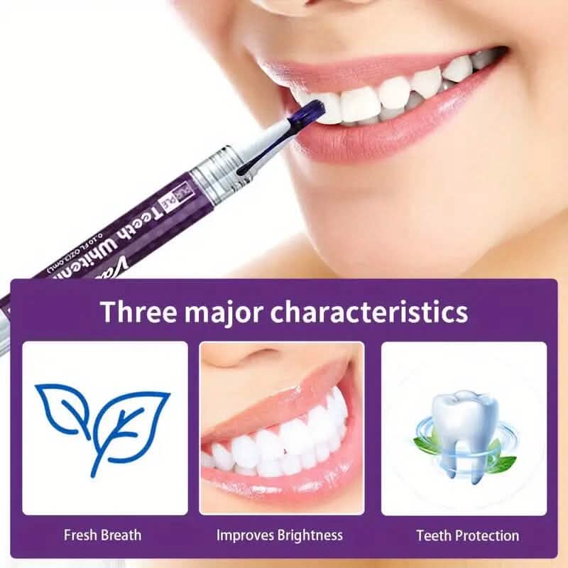 Lot de 3 : Stylo de blanchiment des dents violet au goût de menthe 3 ml/0,1 fl oz