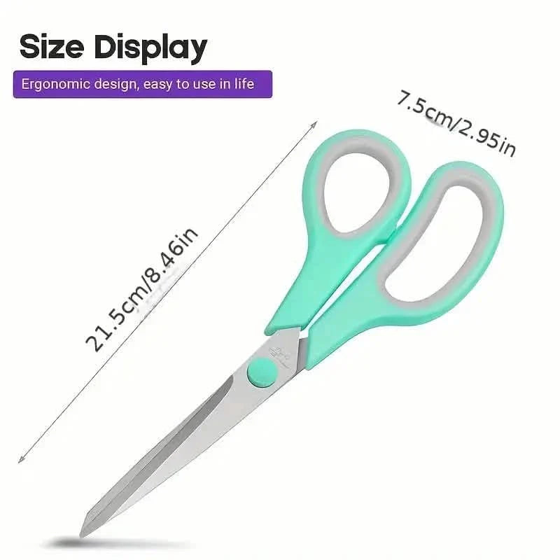 Lot de 3 : Ciseaux multi-usages de 20 cm, en acier inoxydable tranchant avec poignée ergonomique