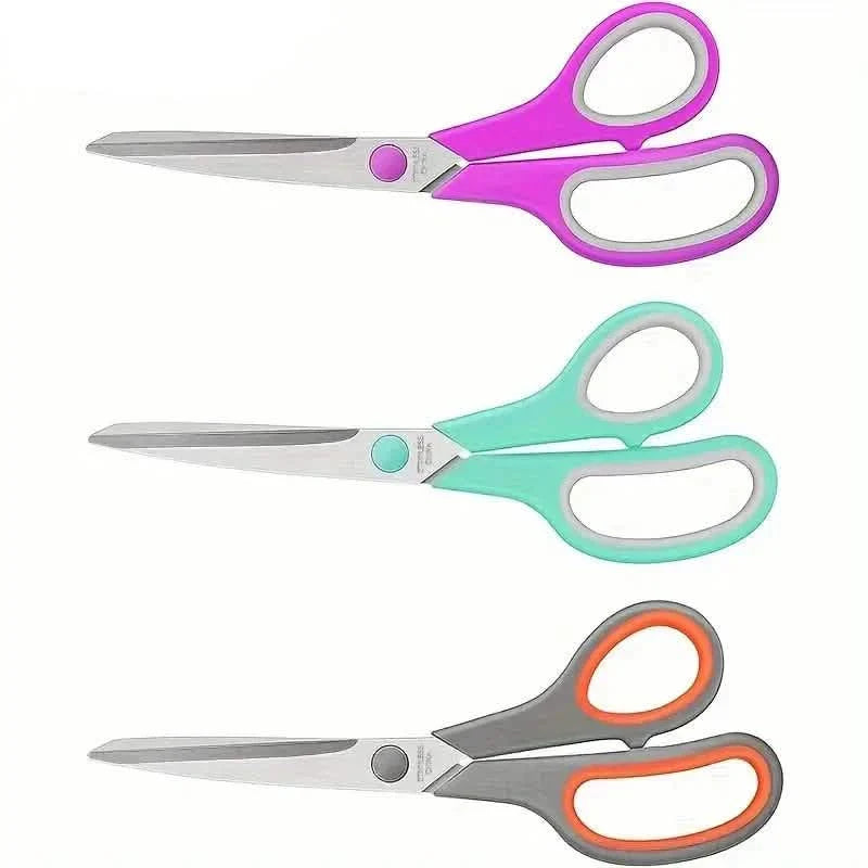 Lot de 3 : Ciseaux multi-usages de 20 cm, en acier inoxydable tranchant avec poignée ergonomique