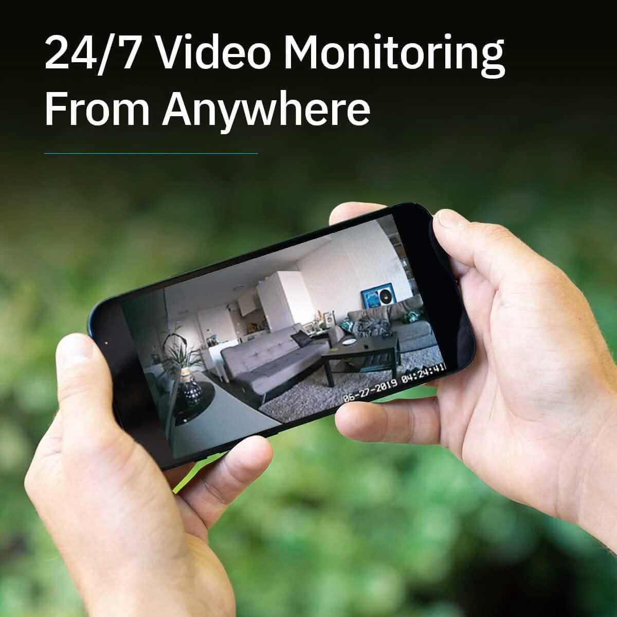 Lot de 3 : Caméra de sécurité connectée WiFi intérieure/extérieure Abode Cam 2 avec vidéo couleur basse lumière, détection de mouvement et audio bidirectionnel (Reconditionné)