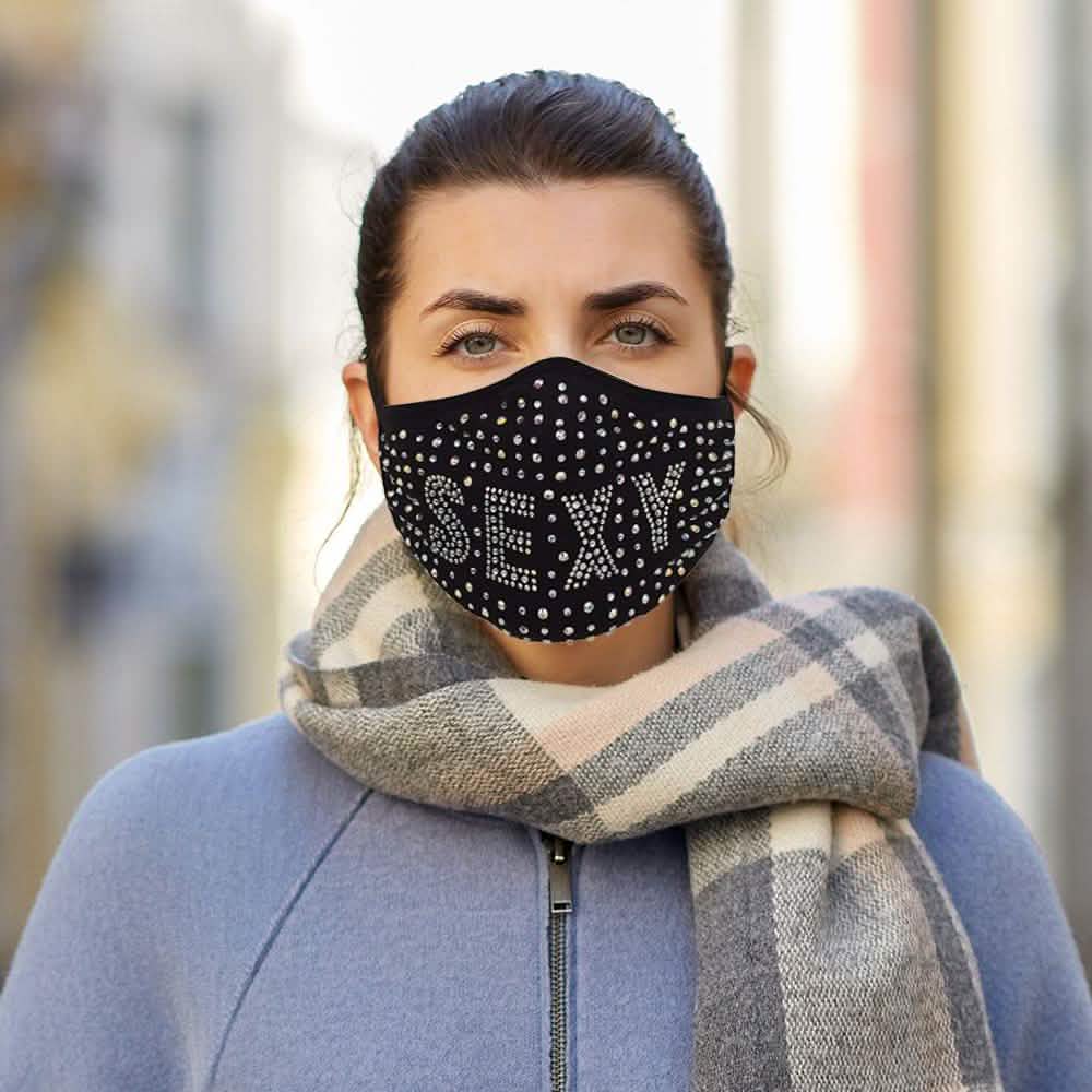Lot de 3 : Masque en coton All the Blings avec strass