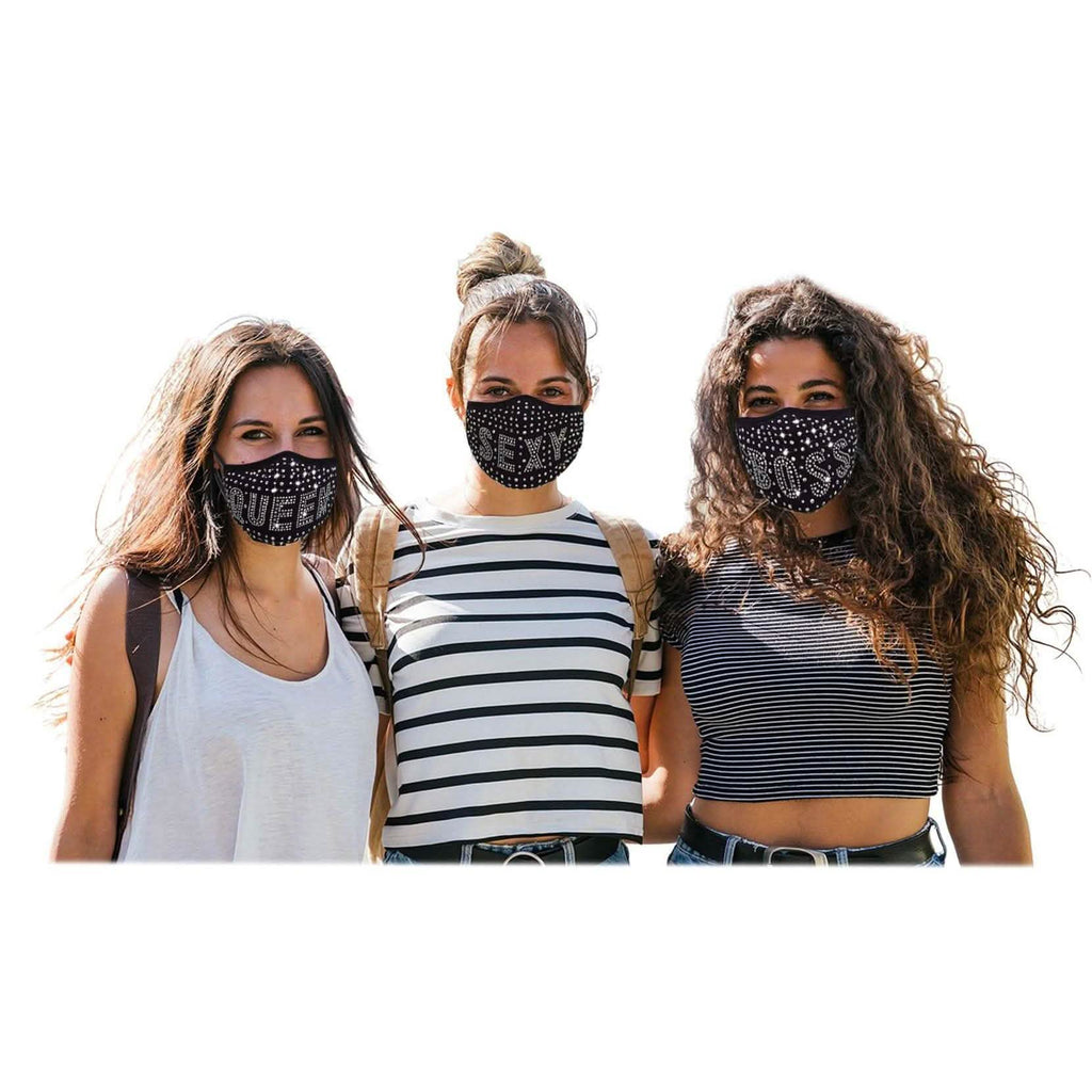 Lot de 3 : Masque en coton All the Blings avec strass