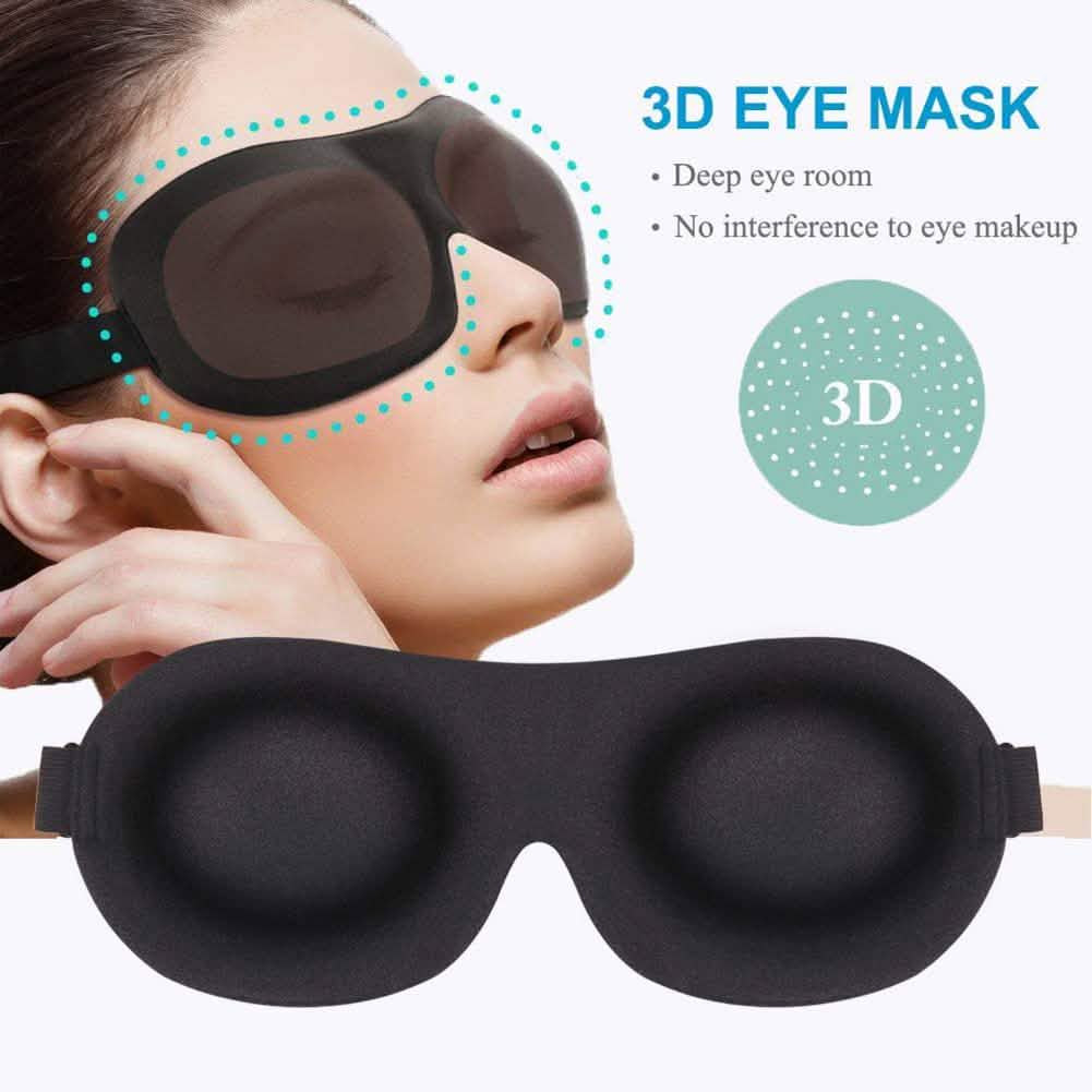Lot de 3 : Masque de sommeil occultant avec sangle ajustable