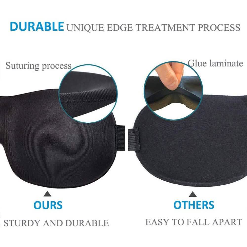 Lot de 3 : Masque de sommeil occultant avec sangle ajustable