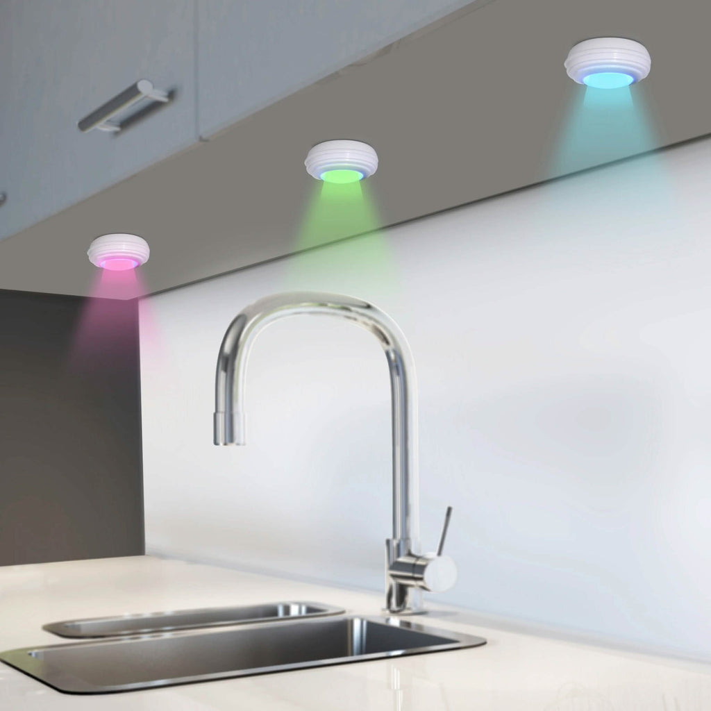 Lot de 3 : Lampes LED sans fil à changement de couleur Bright Basics avec télécommande