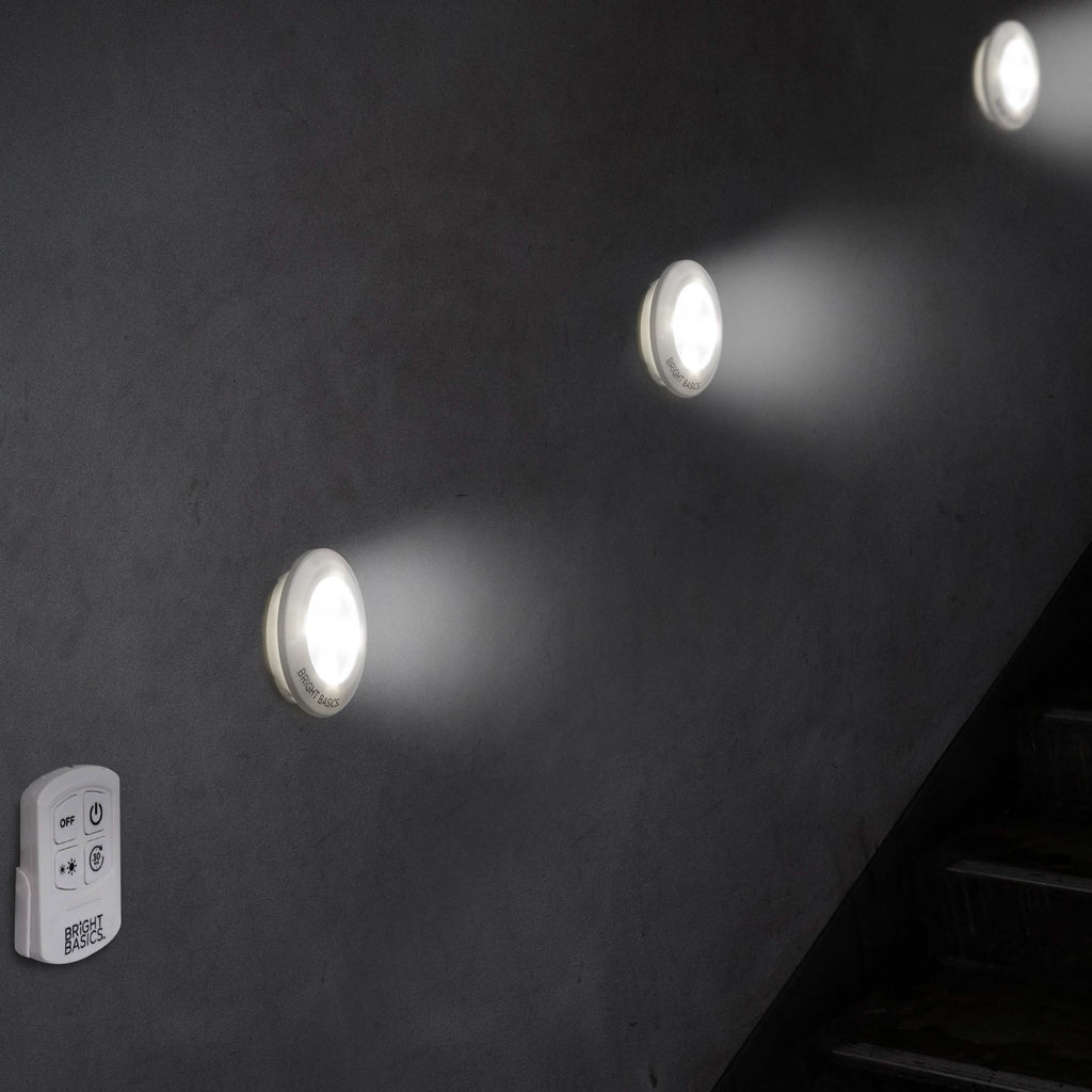 Lot de 3 : Lampes LED Puck sans fil Ultra Minces Bright Basics avec Télécommande