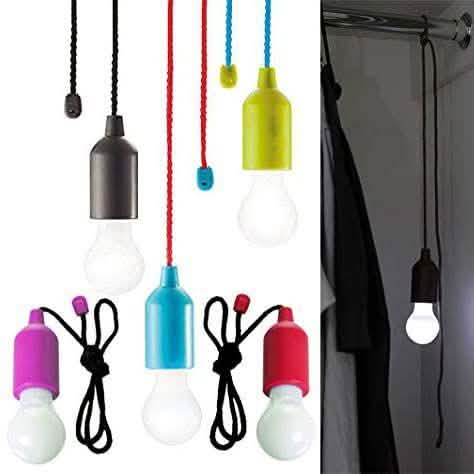 Lot de 3 : ampoule LED décorative et portable à tirette