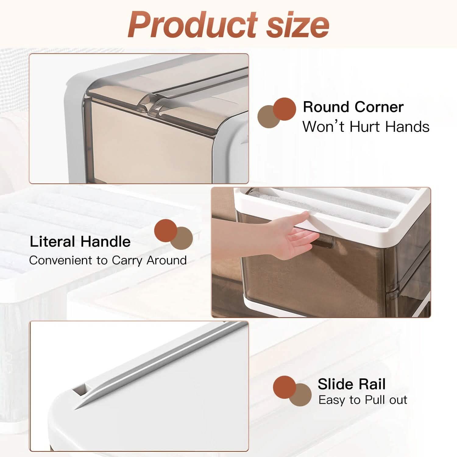 Lot de 3 : Boîte de rangement pliable avec couvercle Organisateur de placard empilable en plastique