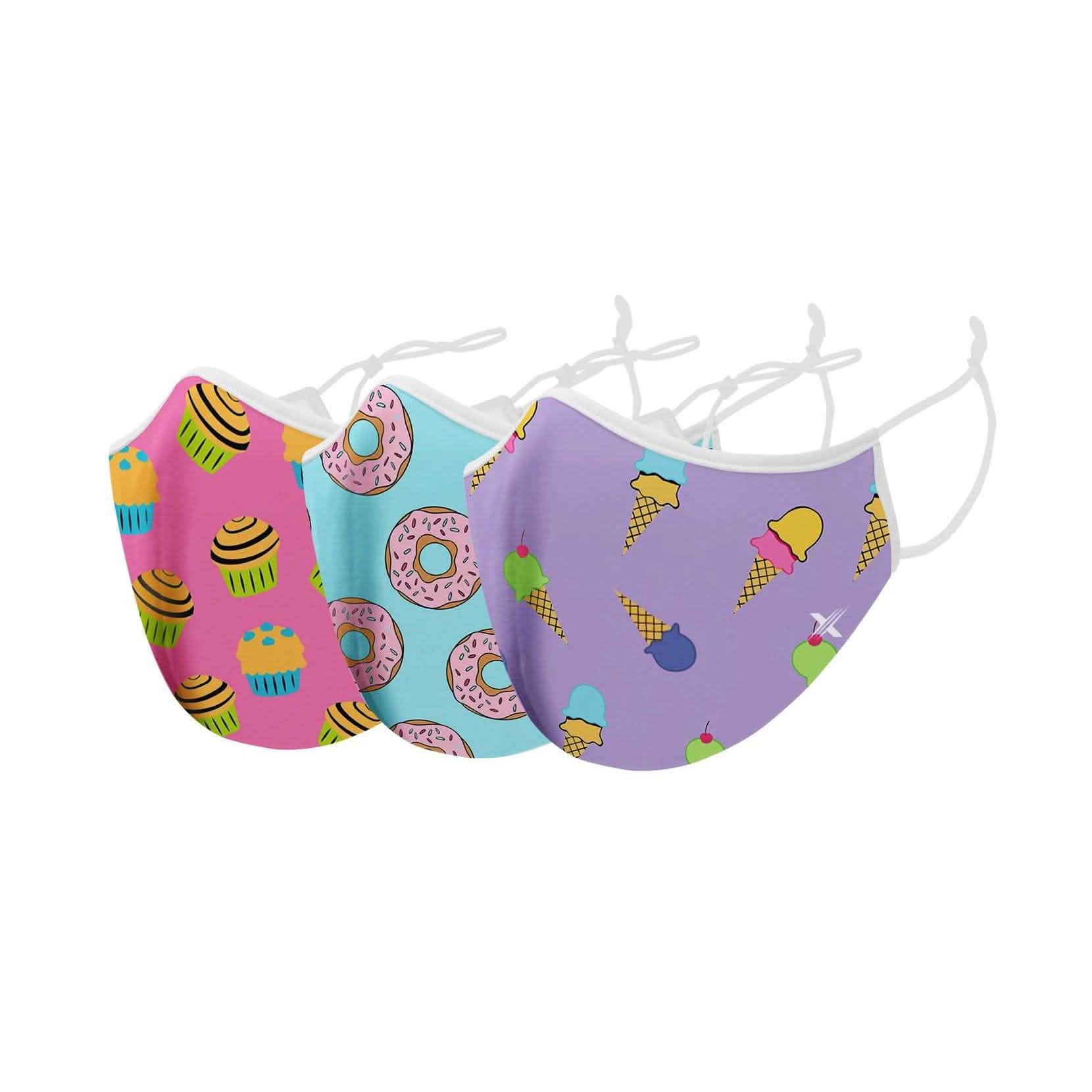 Lot de 3 : Masque facial réutilisable à double couche, amusant et expressif, avec boucle ajustable