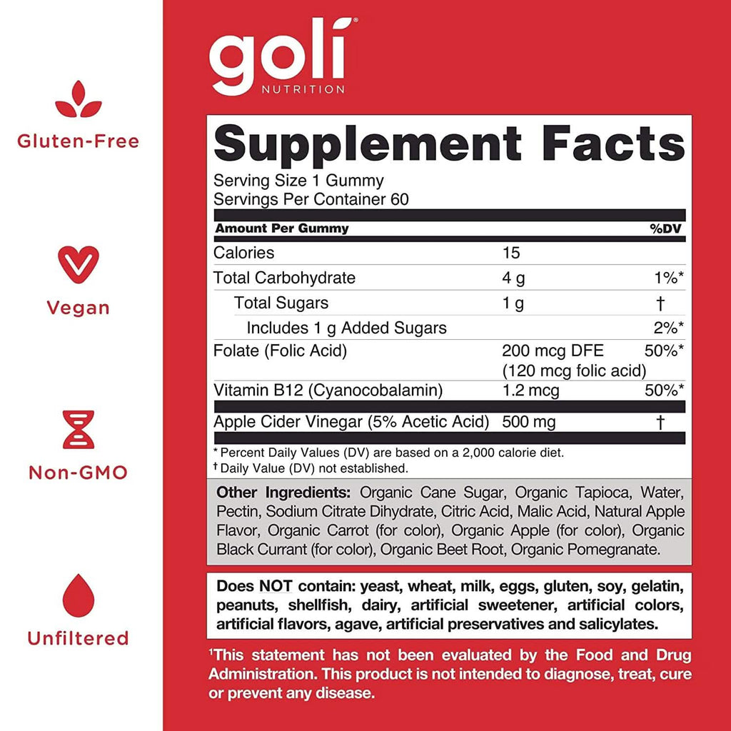 Lot de 3 : vitamines gélifiées Goli au vinaigre de cidre de pomme