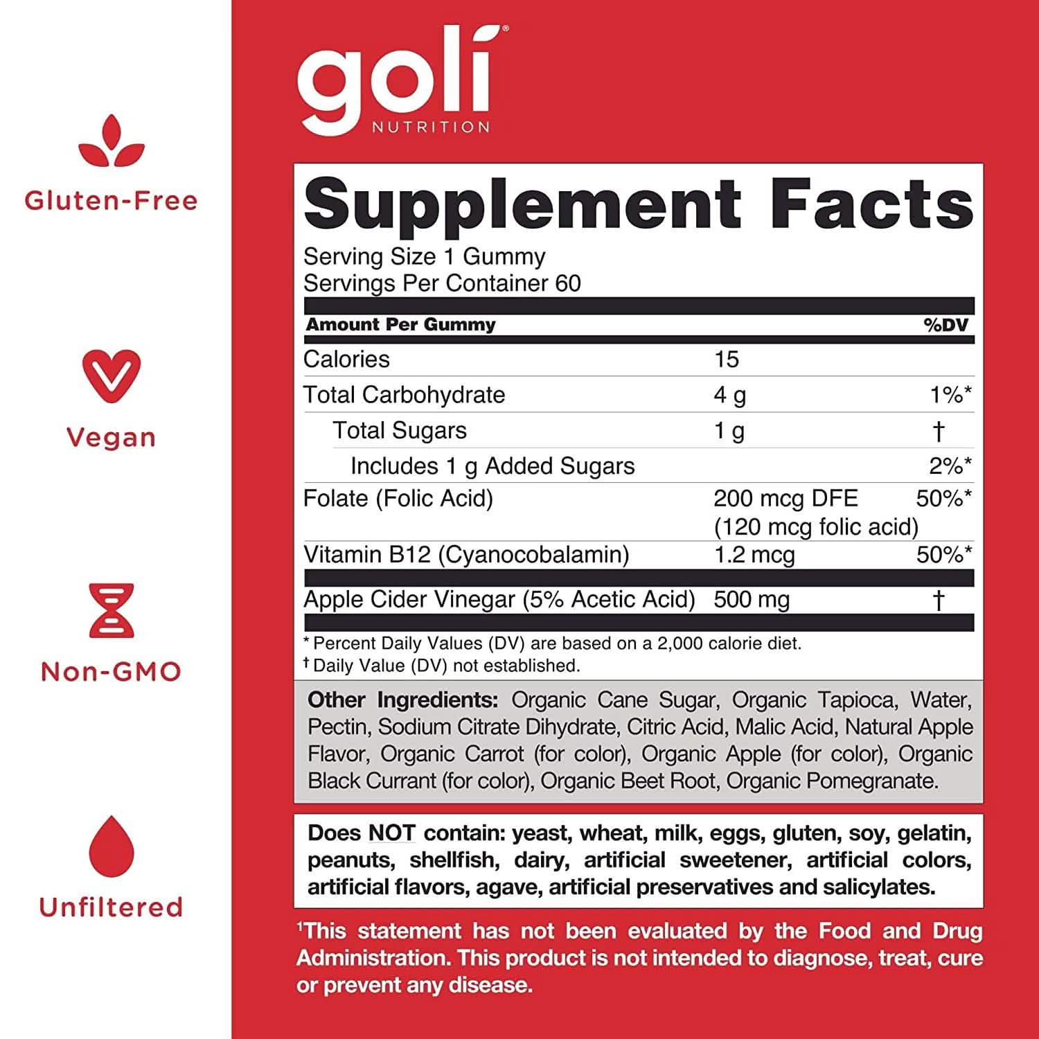 Lot de 3 : vitamines gélifiées Goli au vinaigre de cidre de pomme