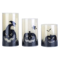 Lot de 3 : Lampe bougie sans flamme à piles avec minuterie pour Halloween