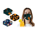 Lot de 3 : Masque réutilisable pour Halloween avec trou pour paille à boire