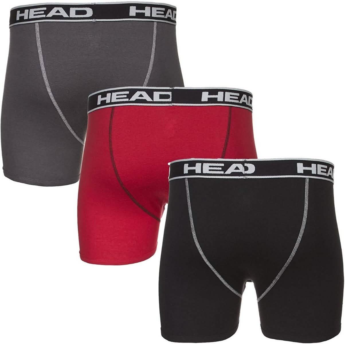 Lot de 3 : Caleçons Boxer en Coton Head pour Homme - Taille : Large