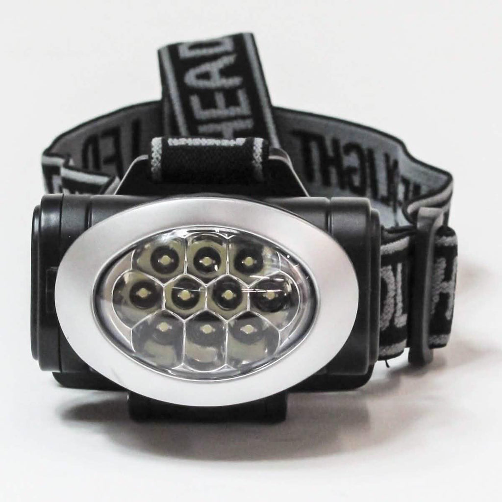 Lot de 3 : lampe frontale Impecca 10 LED 20 lumens résistante à l'eau
