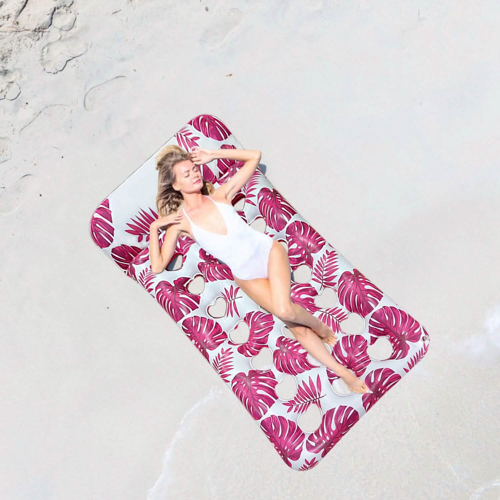 Lot de 3 : Matelas pneumatique de piscine flottant et relaxant pour l'eau, supportant jusqu'à 150 kg avec appuie-tête