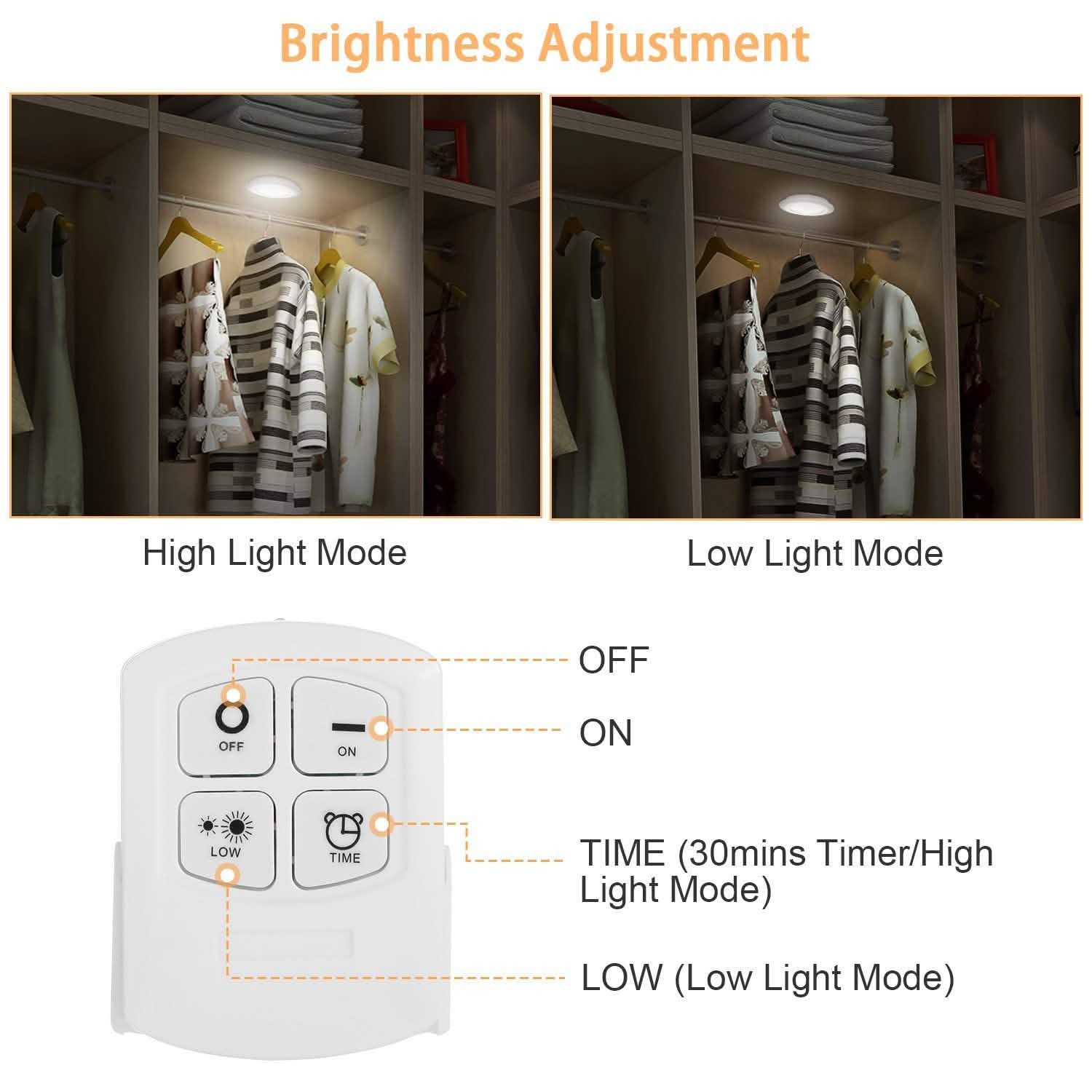Lot de 3 : Lumières de placard à DEL sans fil en forme de palet