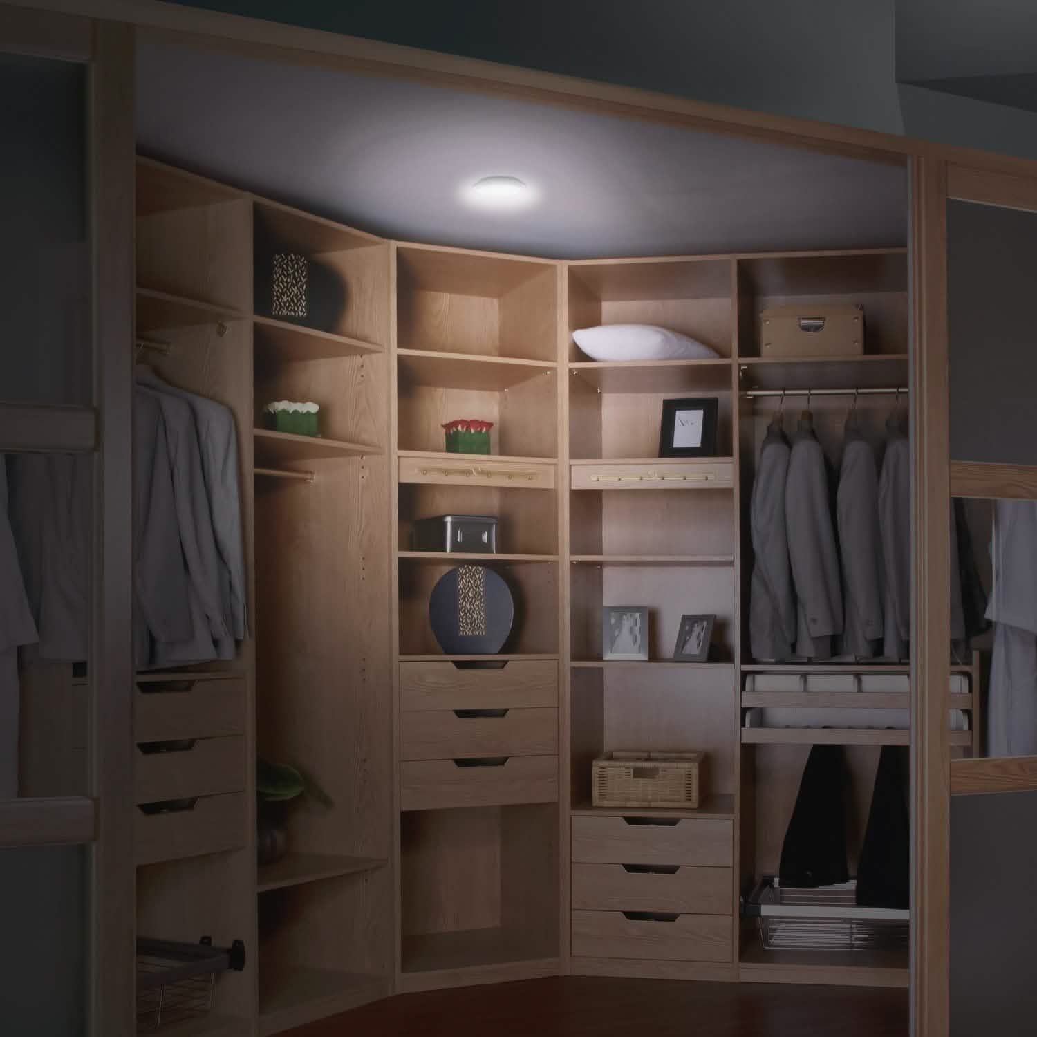 Lot de 3 : Lumières de placard à DEL sans fil en forme de palet