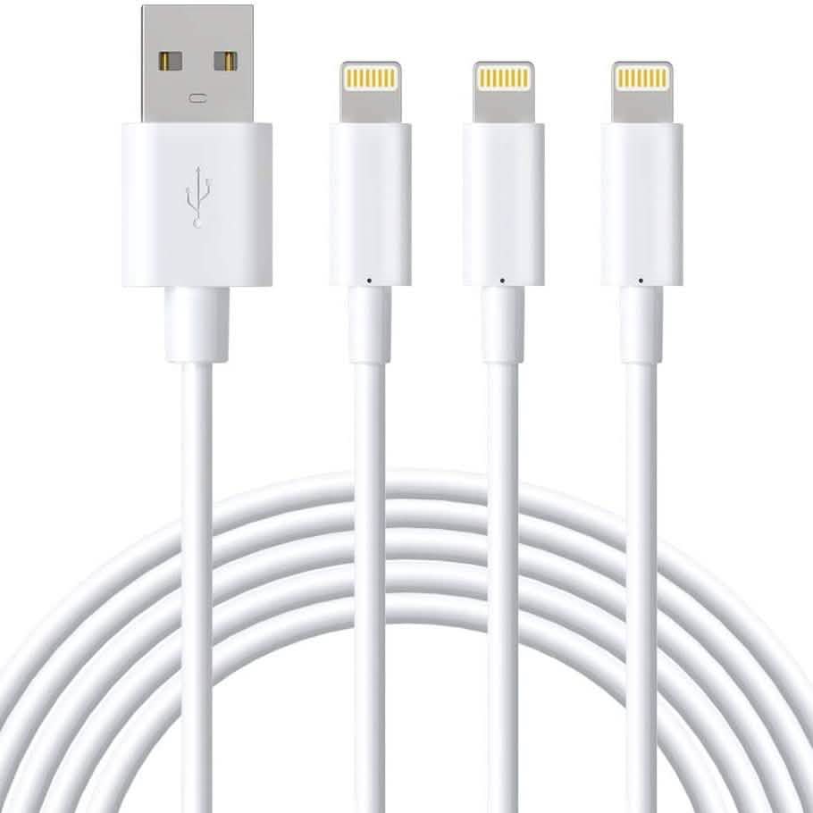 Lot de 3 : Câble Lightning pour Apple iPhone, iPad