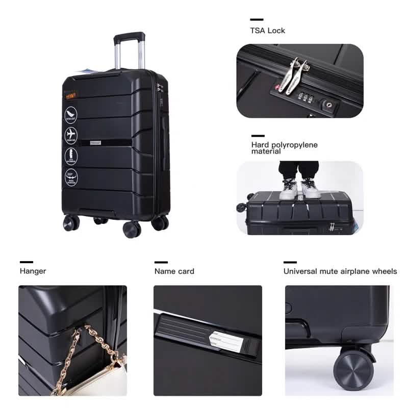 Lot de 3 valises légères avec serrure TSA