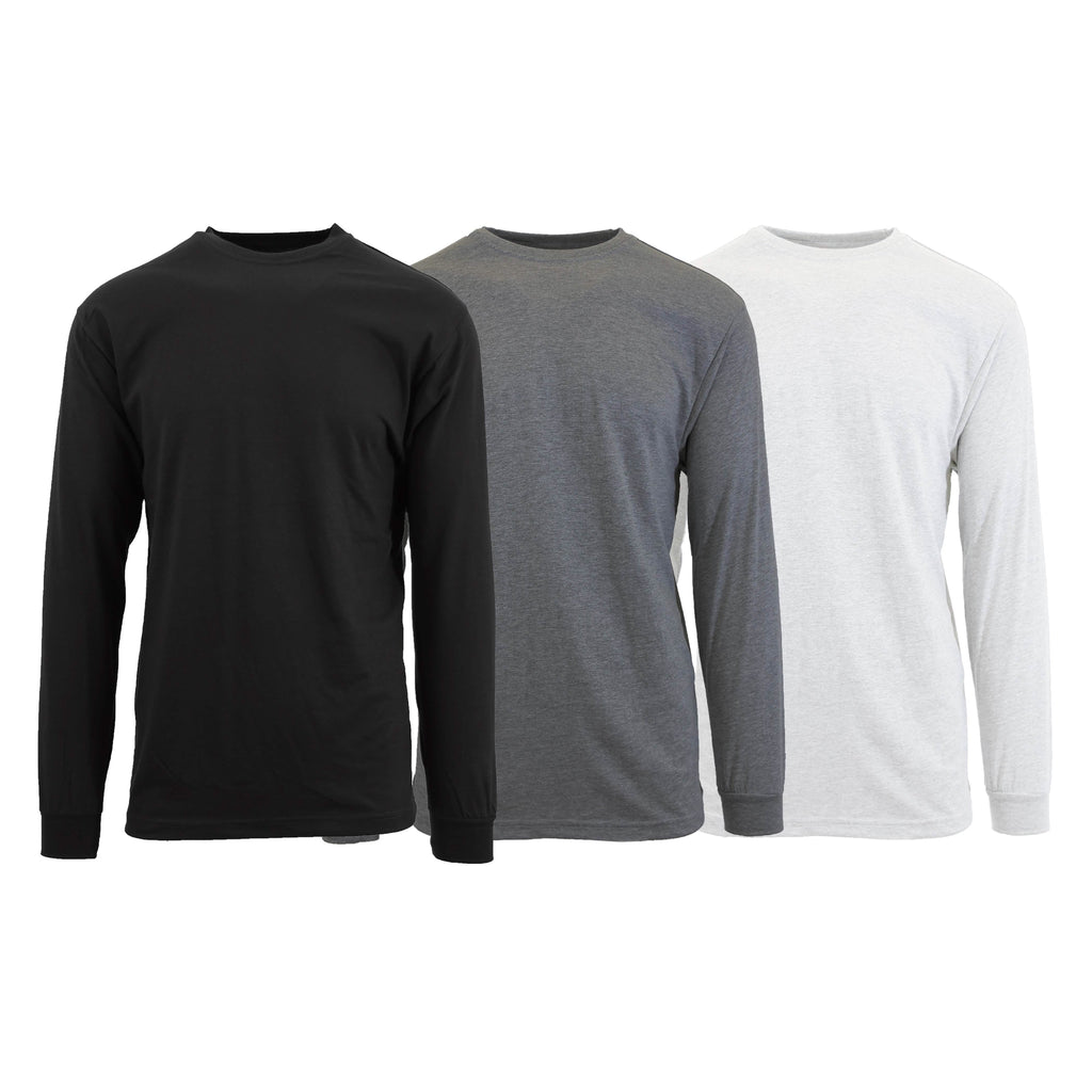 Lot de 3 : T-shirt Classique Homme Col Rond Manches Longues