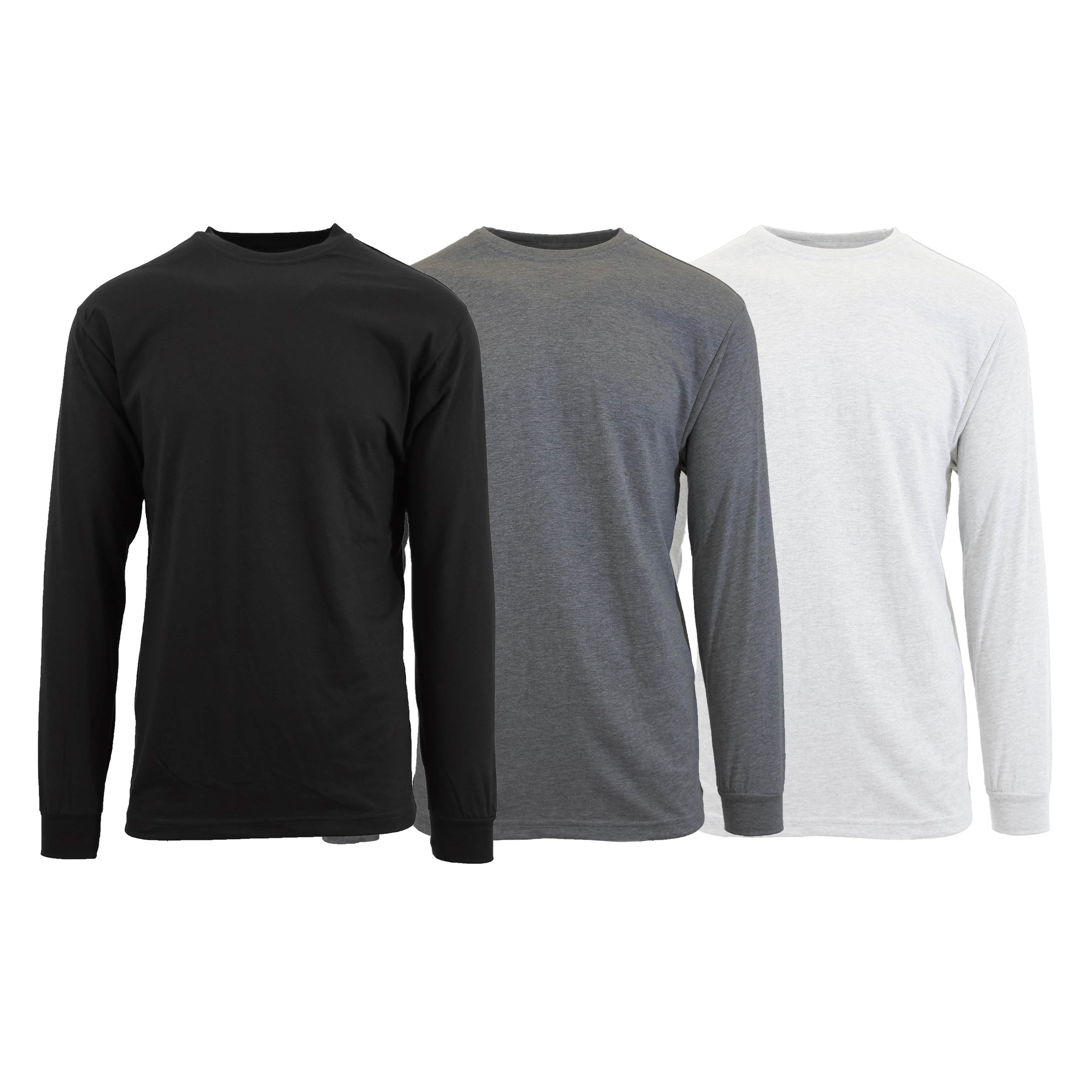 Lot de 3 : T-shirt Classique Homme Col Rond Manches Longues