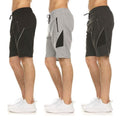 Lot de 3 : Shorts homme en molleton avec poches zippées