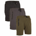 Lot de 3 : Shorts homme en molleton bouclette avec poches zippées