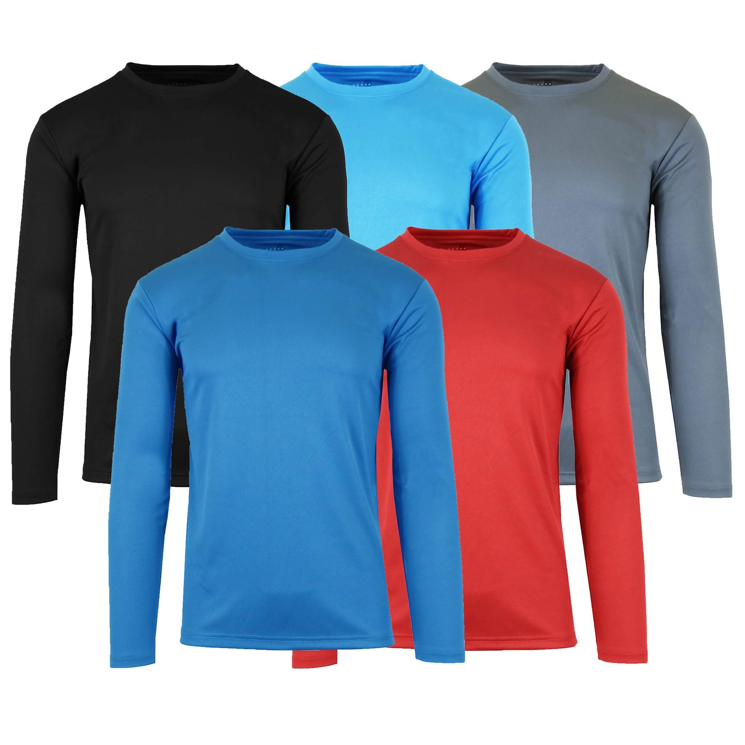 Lot de 3 : T-shirt de sport pour homme, anti-humidité, à manches longues, sans étiquette