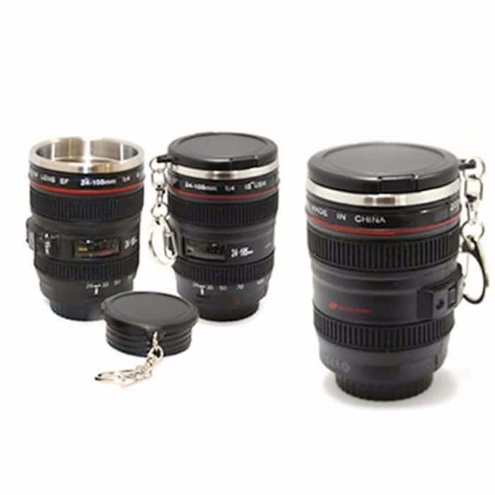 Lot de 3 : Mini verres à shot objectifs d'appareil photo