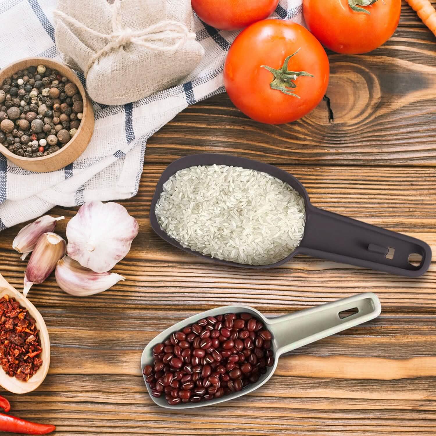 Lot de 3 : Ensemble de cuillères multi-usages en plastique pour la cuisine et le bar, pour la glace, la farine, les fruits secs, les bonbons, le pop-corn, les aliments et le café