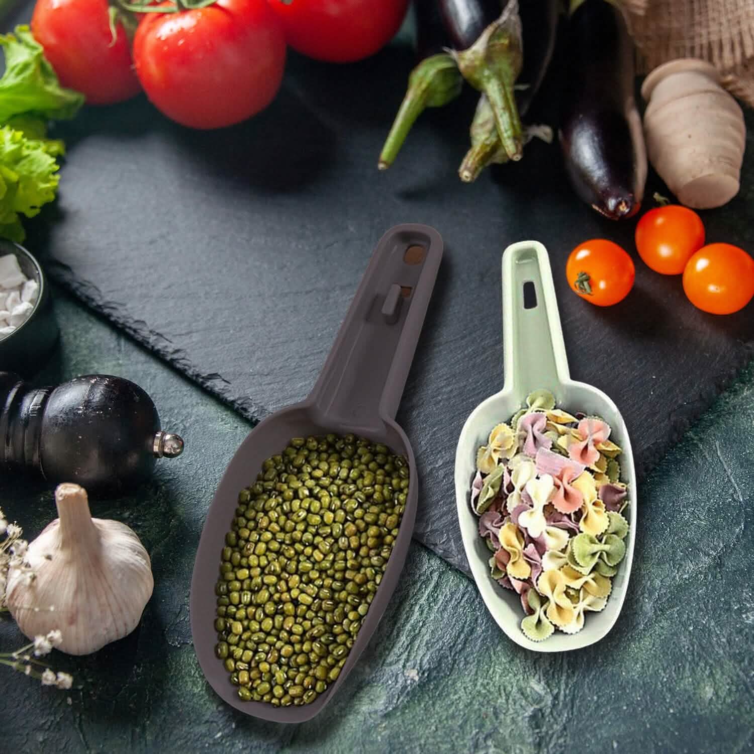 Lot de 3 : Ensemble de cuillères multi-usages en plastique pour la cuisine et le bar, pour la glace, la farine, les fruits secs, les bonbons, le pop-corn, les aliments et le café