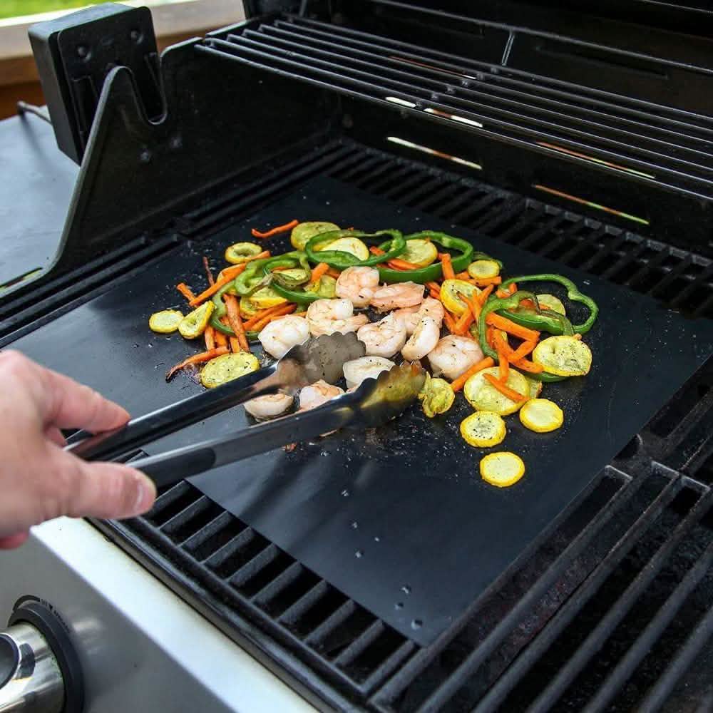 Lot de 3 : Tapis de cuisson antiadhésifs pour barbecue