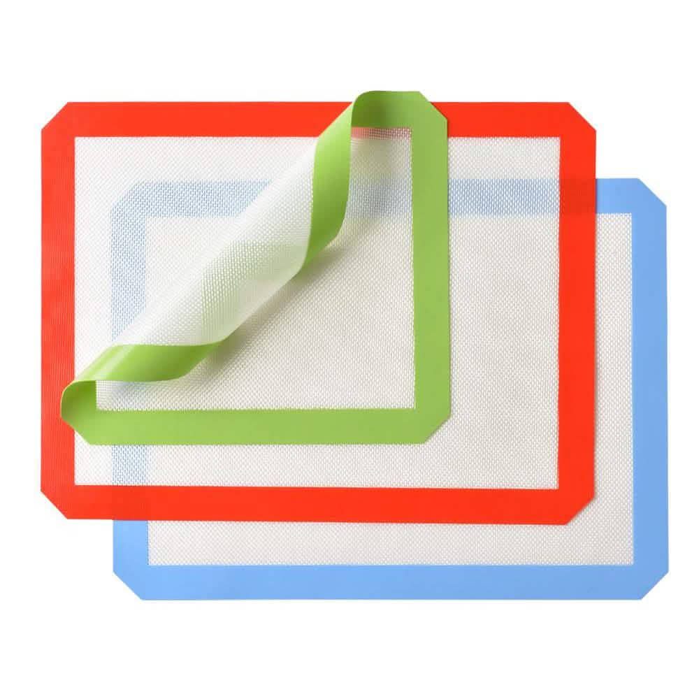 Lot de 3 : Tapis de cuisson en silicone antiadhésif résistant à la chaleur
