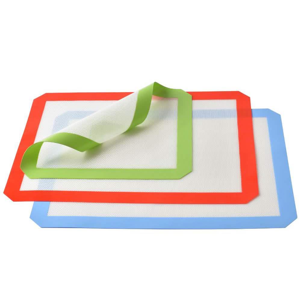 Lot de 3 : Tapis de cuisson en silicone antiadhésif résistant à la chaleur
