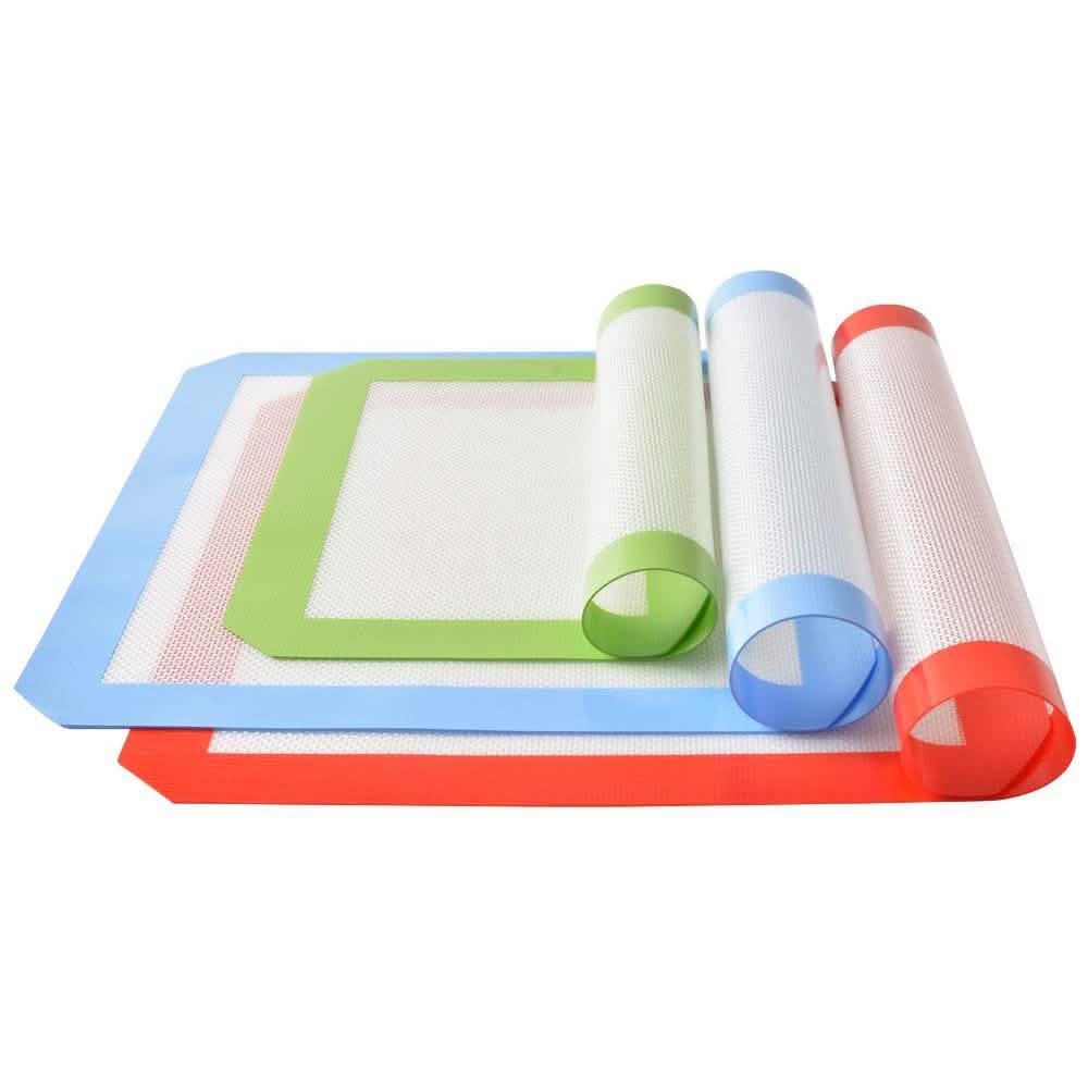 Lot de 3 : Tapis de cuisson en silicone antiadhésif résistant à la chaleur