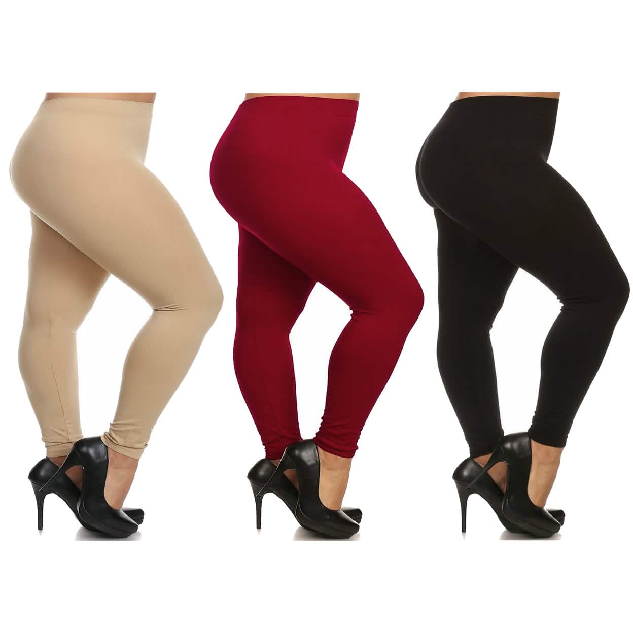 Lot de 3 : Legging de yoga et d’entraînement décontracté ultra doux, grandes tailles pour femme