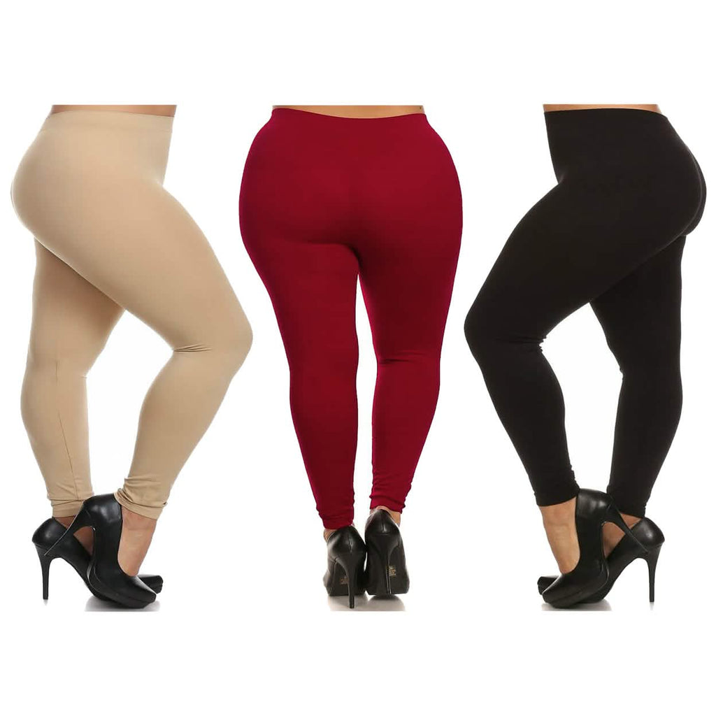 Lot de 3 : Legging de yoga et d’entraînement décontracté ultra doux, grandes tailles pour femme