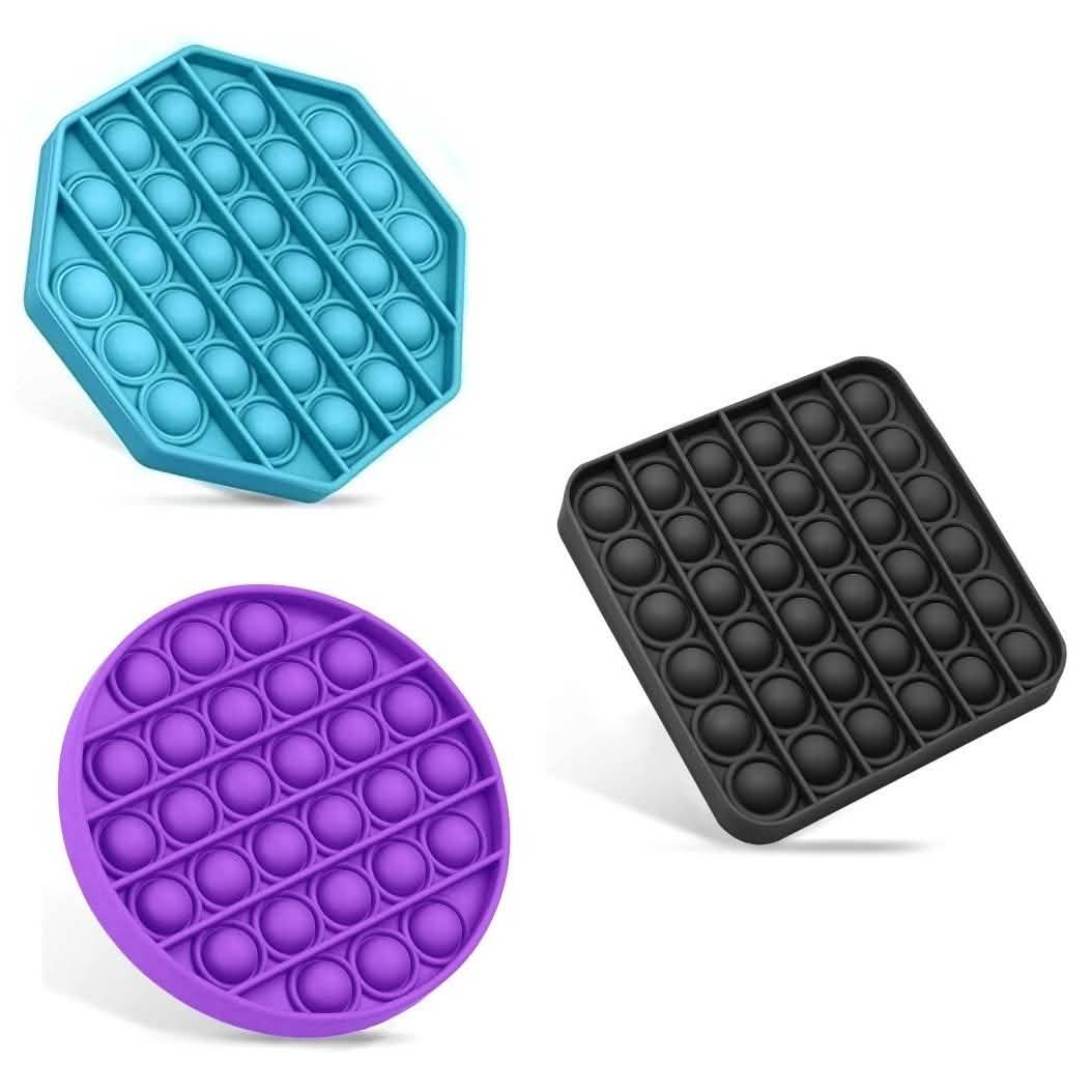 Lot de 3 : Jouet Fidget Push Pop Bubble