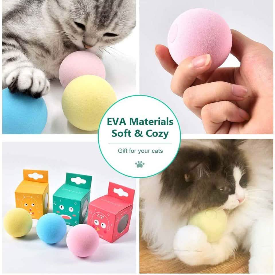 Lot de 3 : jouets pour chat balles réalistes avec chants d'oiseaux