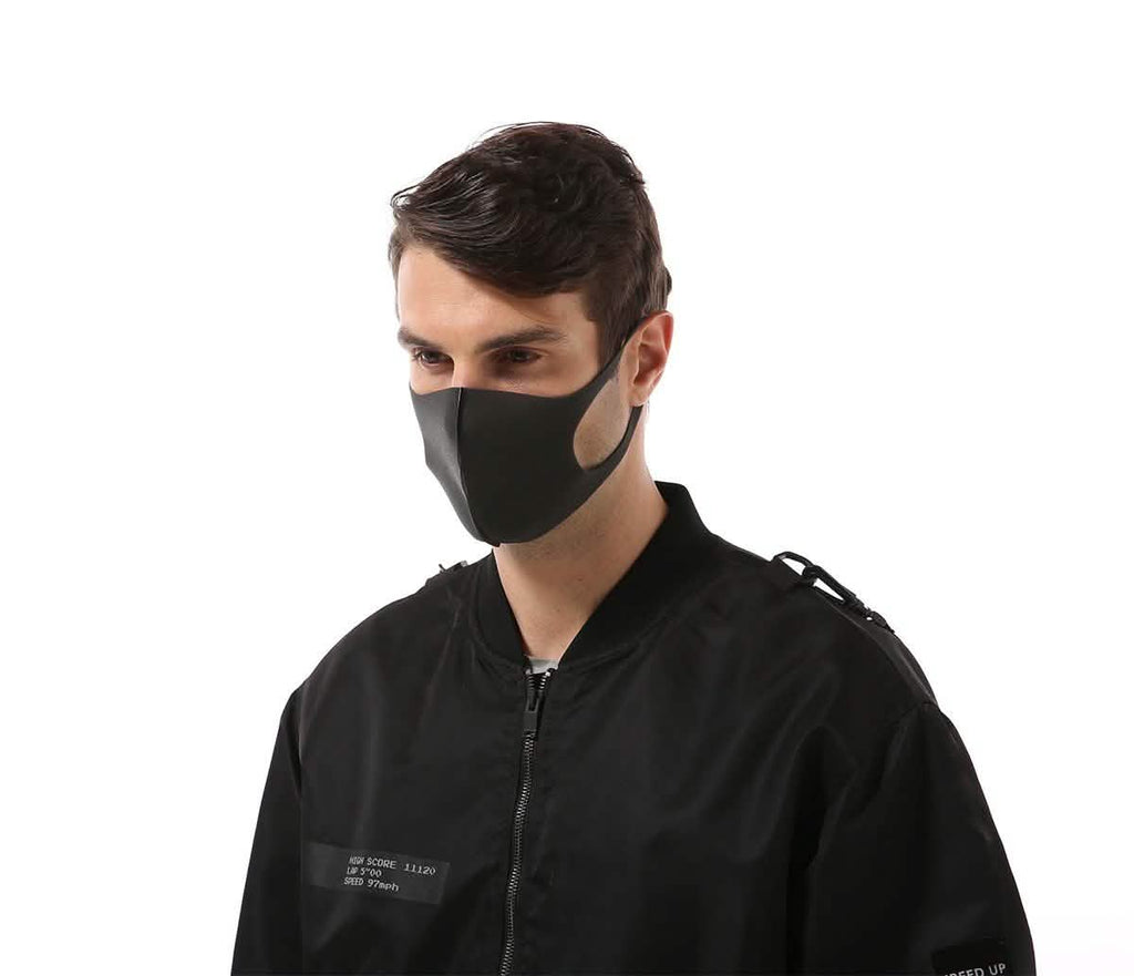 Lot de 3 masques faciaux noirs réutilisables