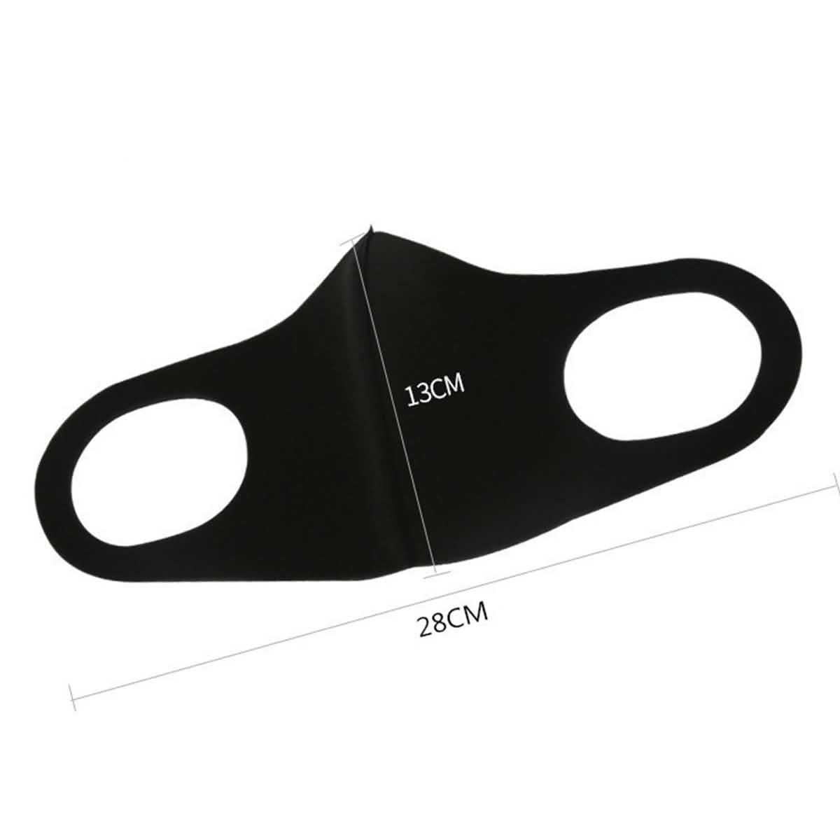 Lot de 3 masques faciaux noirs réutilisables