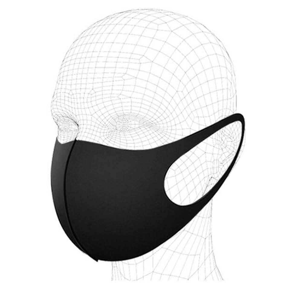 Lot de 3 masques faciaux noirs réutilisables