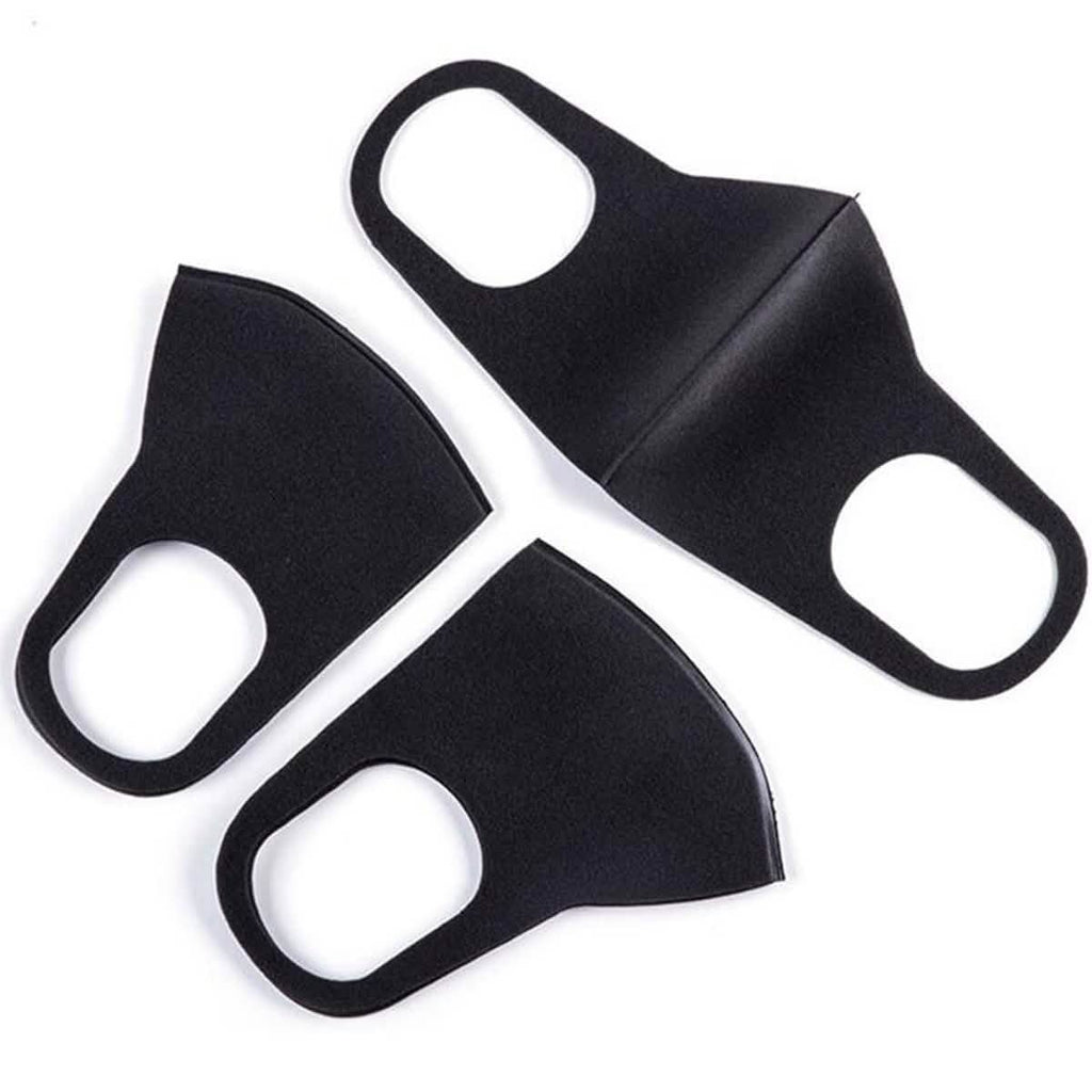Lot de 3 masques faciaux noirs réutilisables