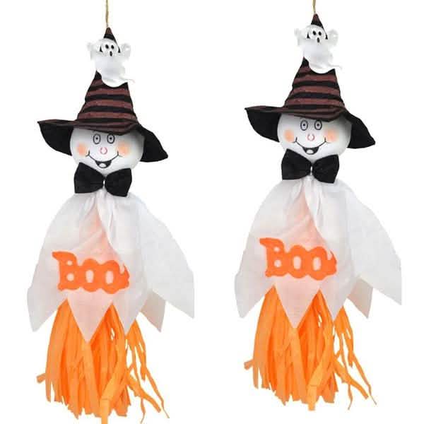 Lot de 3 : Pendentif épouvantail fantôme d'horreur Décoration d'Halloween