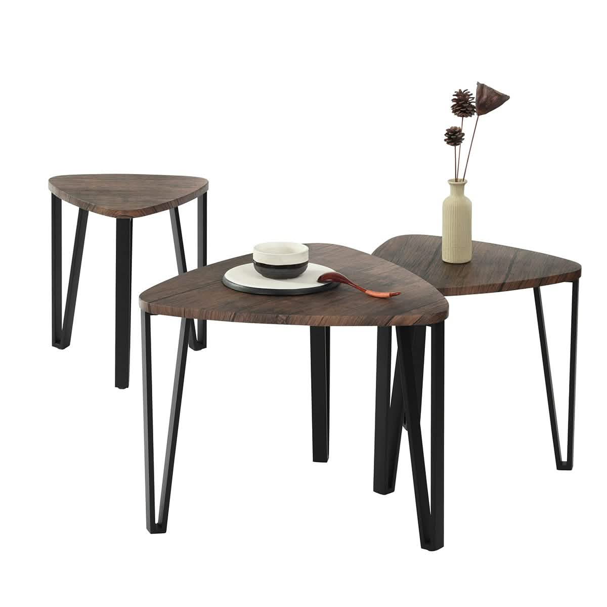Lot de 3 tables d'appoint gigognes