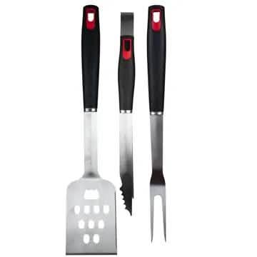 Lot de 3 ustensiles de barbecue en acier inoxydable