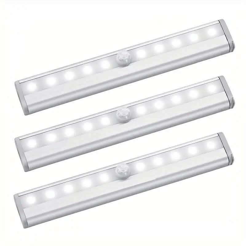 Lot de 3 : éclairage LED sans fil sous armoire avec détecteur de mouvement